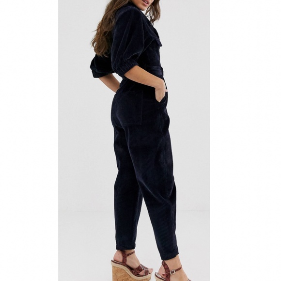 ASOS Navy Corduroy Jumpsuit - Picture 3 of 5